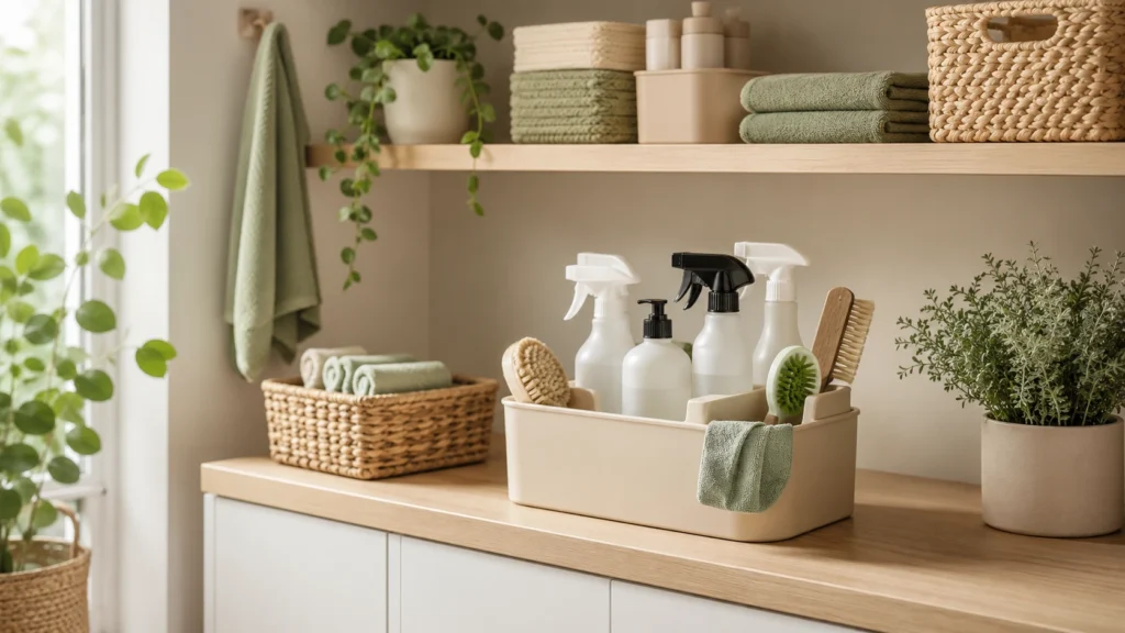 Organize Cleaning Supplies by Task, Safe Storage and Realistic Quantity