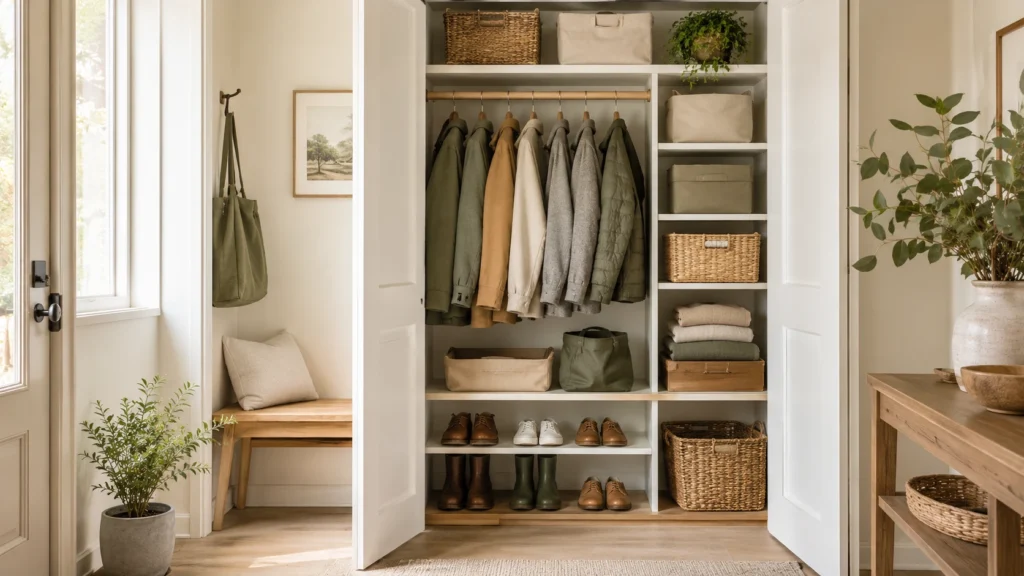 Declutter a Hall Closet by Protecting Everyday Access
